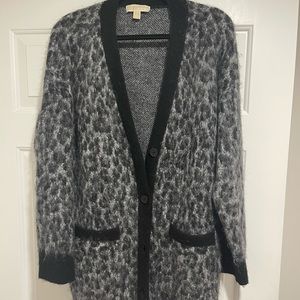 Brushed Leopard Jacquard Cardigan - gently used